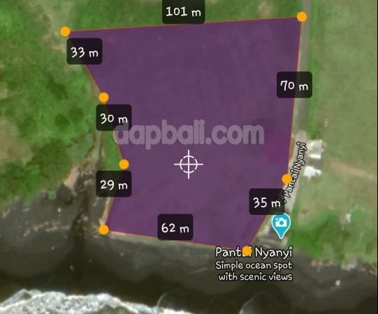 7100 sqm beachfront land in Pantai Nyanyi, Tabanan