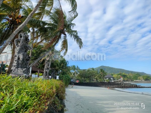 3.230 sqm beach front land with attractive white sand beach and cliff view in Candidasa, Karangasem