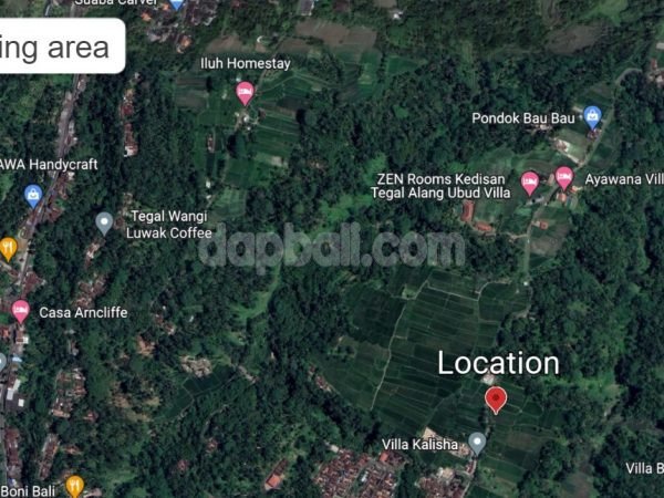 3140 sqm land for freehold sale in Tegallalang with rice field view