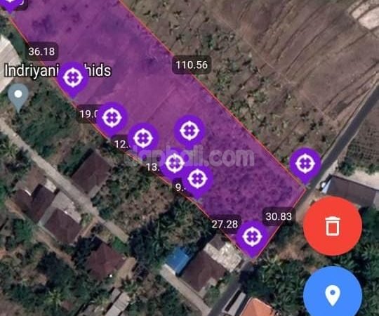 3850 sqm road side land with residential spatial in Kerambitan, Tabanan