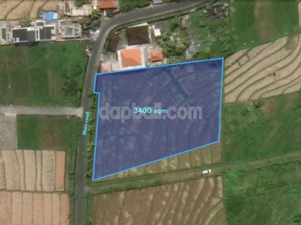 27206 - 1700 sqm of 3.400 sqm prime land for sale in Jl Pantai Nyanyi, Tabanan, Bali