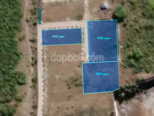 Plots with different sizes for freehold sale in Goa Gong, Jimbaran, Bali