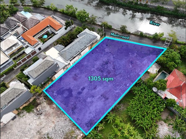 29576-Roadside and riverfront land of 1,305 sqm for sale in Jl Kresna, Legian, Kuta, Bali