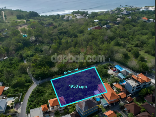 28920-Super premium land of 1,950 sqm with green zone frontage and ocean view for freehold in Uluwatu, Bali