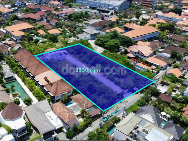 31105-Commercial land of 3,830 sqm for 25 years lease (extendable) in Sanur, Denpasar Selatan, Bali