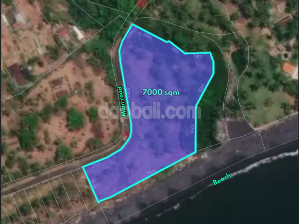 32339-7,000 sqm exotic beachfront land with 13 meters hilltop for sale in Karangasem, Bali