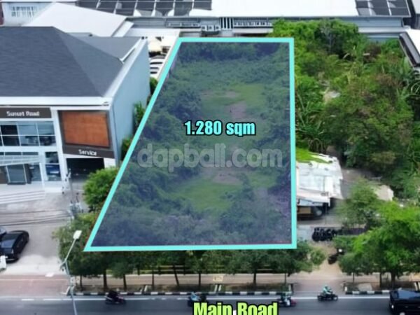 36137 - 1,280 sqm commercial roadside land for sale in Sunset Road, Kuta, Badung, Bali