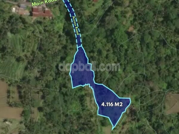 39050 - Roadside land of 4816 sqm with idyllic nutural views of jungle & river for sale in Tampaksiring, Bali