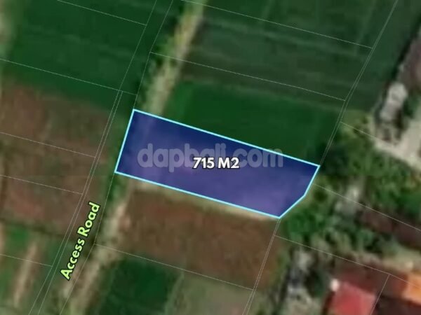 39164 - 715 sqm of prime plot positioned on Pink/Tourism zone for sale in Kelating beach area, Tabanan