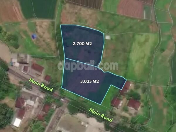 43484 - 5735 sqm of land with calm environment on the main roadside for sale in Megati, Tabanan