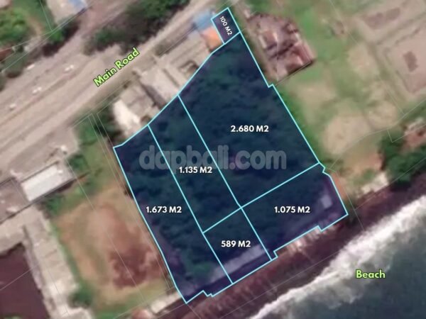 46166 - 7,252 sqm of Absolute Beachfront Land for Sale in Lebih Beach - Gianyar, Bali