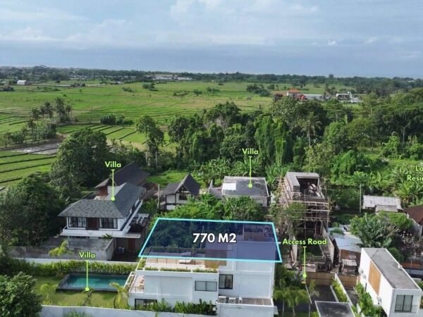 46677 - 770 sqm Residential Land for Lease with Rice fields & Mountain Views in Beraban, Tanah Lot, Bali