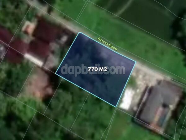 46677 - 770 sqm Residential Land for Lease with Rice fields & Mountain Views in Beraban, Tanah Lot, Bali