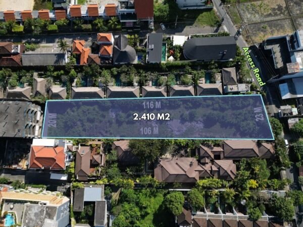 48138 - Prime 2,410 sqm Freehold Land For Sale Near Seminyak Beach – Kerobokan Kelod, Bali