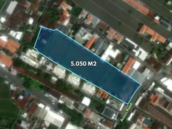 51171 - 5.050 sqm Commercial Land with Main Road Frontage – Red Zone | Munggu, Bali