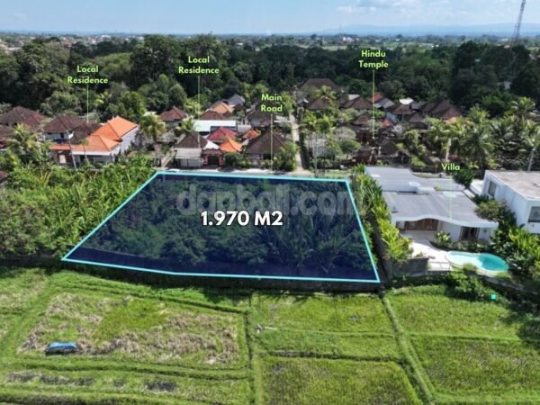 51433 - Leasehold Land 1,970 sqm with Rice Field View Near Nuanu & Nyanyi Beach – Kediri, Tabanan