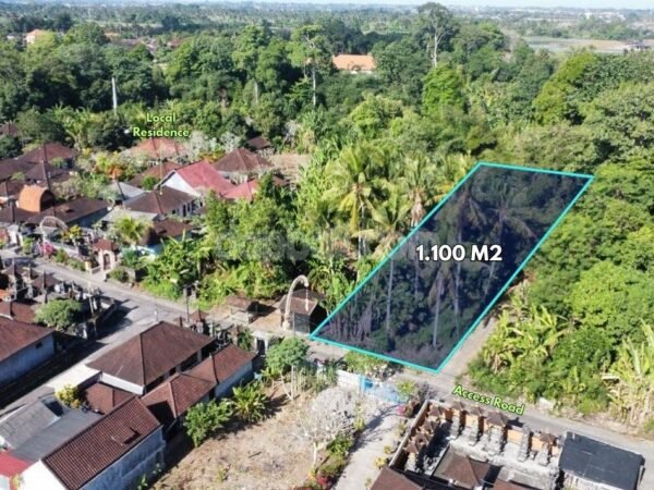 51976 - 1.100 sqm Tourism-Zoned Land for Sale in Kelating Tabanan Near Soori Bali