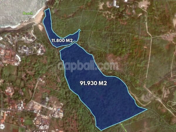 54436 - Ultra-Prime 10.37 Hectare White Sand Beachfront Land for Sale, Jimbaran