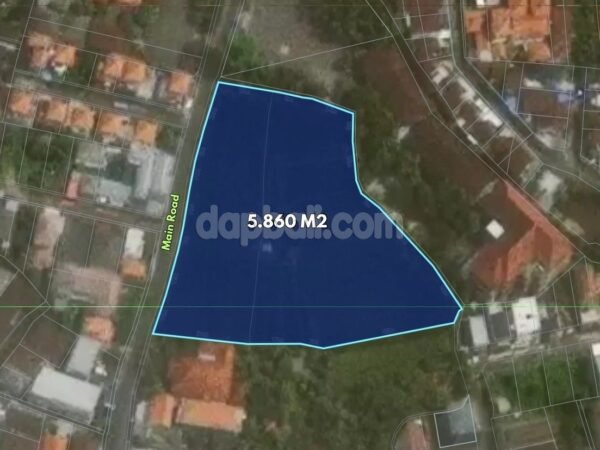 54549 - Prime 5,860 sqm (58.6 are) Commercial Land Plot Available for Lease in Dalung, Kuta Utara, Bali