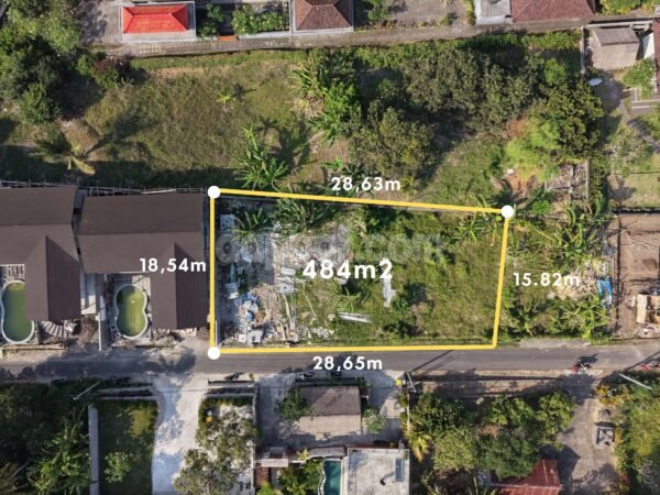 54742 - 484 sqm (4.8 are) Prime Leasehold Yellow Zone Land for Sale in Pangkung Tibah, Tabanan